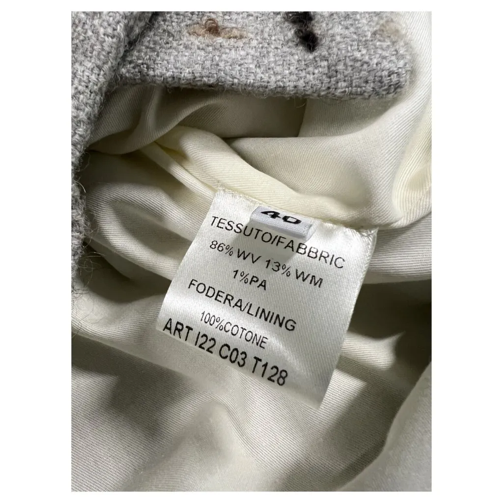 BALIA 8.22 giaccone donna doppiopetto grigio chiaro/marrone/nero C03T128 MADE IN ITALY