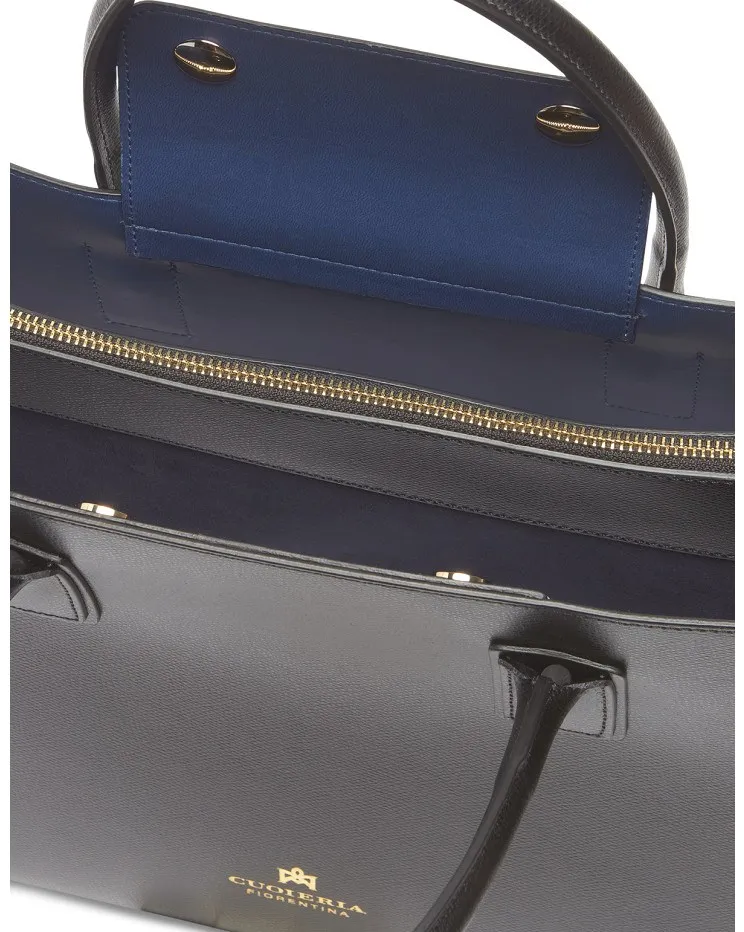 BORSA A MANO CUOIERIA FIORENTINA ALICE BIG TOTE SQUADRATA B5482 NERO