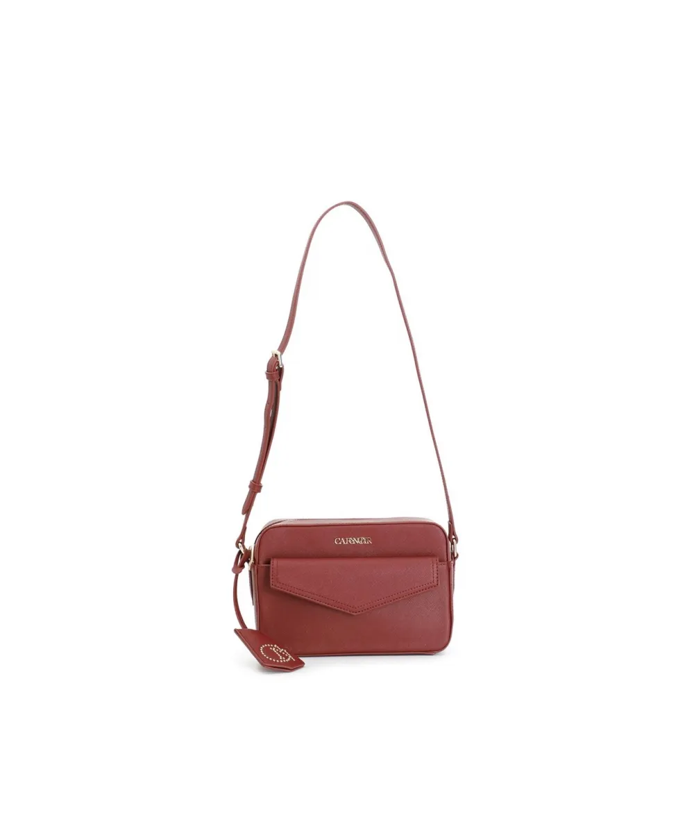 Camera Bag In Saffiano Con Pattina E Maxi Charm Rosso