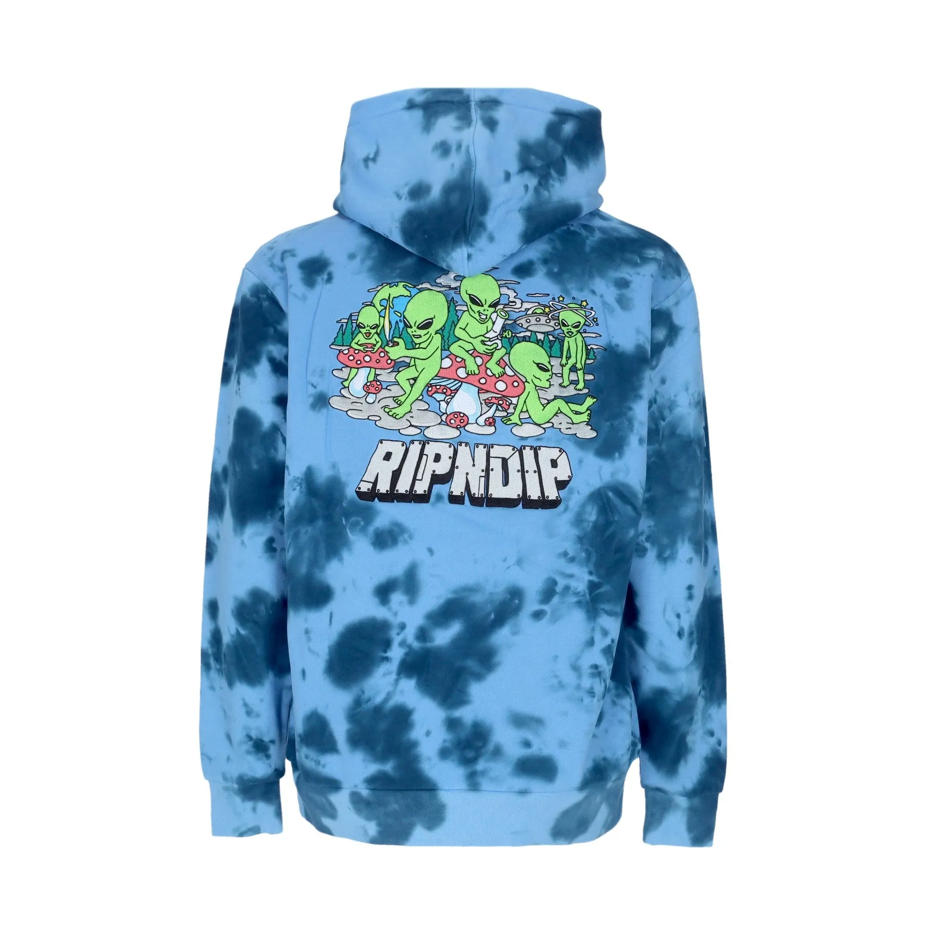 Felpa Cappuccio Uomo Space Gang Hoodie Navy Lightning Wash