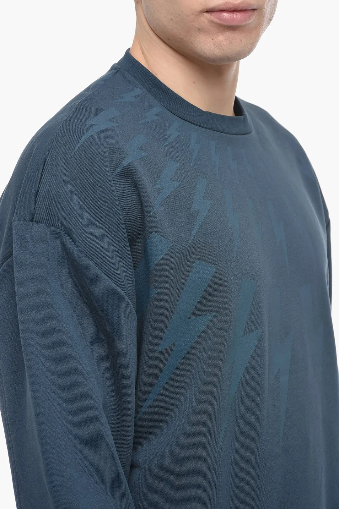 Felpa Girocollo FAIR-ISLE THUNDERBOLT in Cotone Garzato