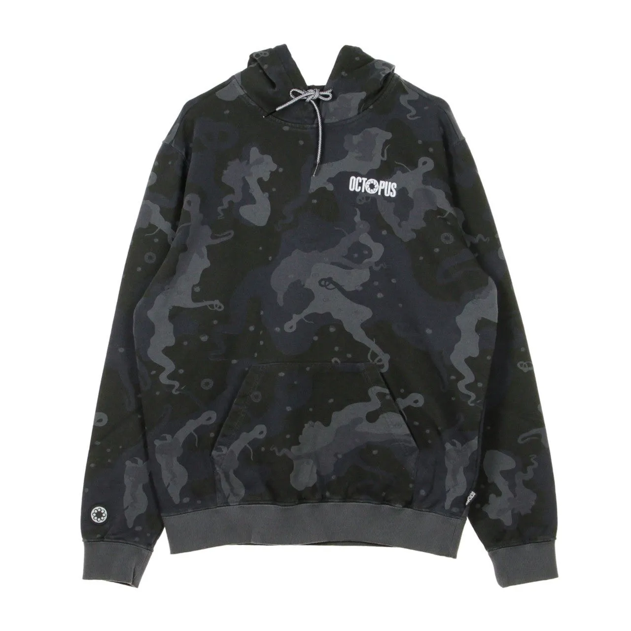 Felpa Leggera Cappuccio Uomo Camo Hoodie Black