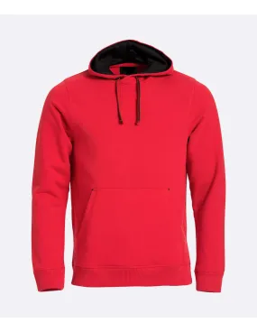 Felpa rossa cappuccio contrasto