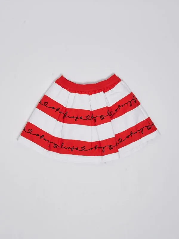 Gonna bambina Liu Jo in cotone stretch Bianco-Rosso