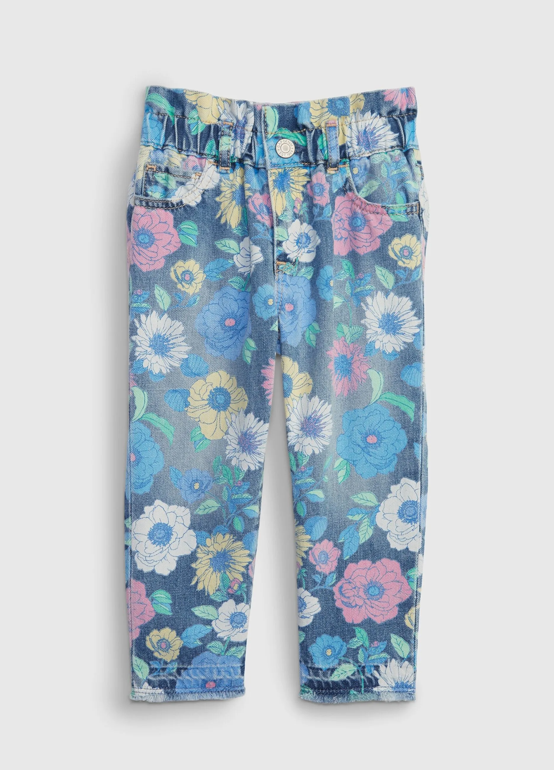 Jeans mom fit con fantasia floreale