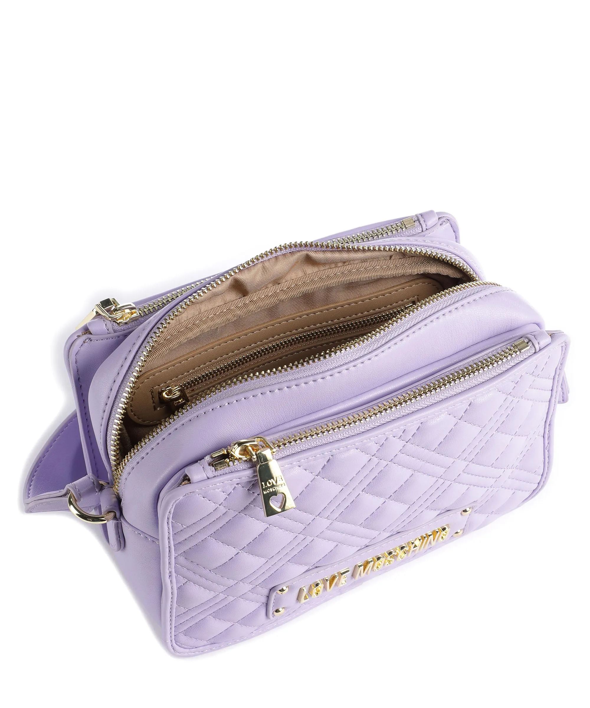  Love Moschino Quilted Borsa a tracolla pelle sintetica lavanda  