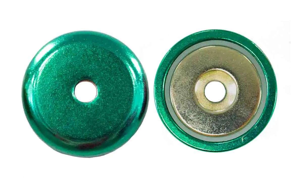 Magnete cilindrico Eclipse, Ø 40mm spesso 8mm, trazione 52kg, M6