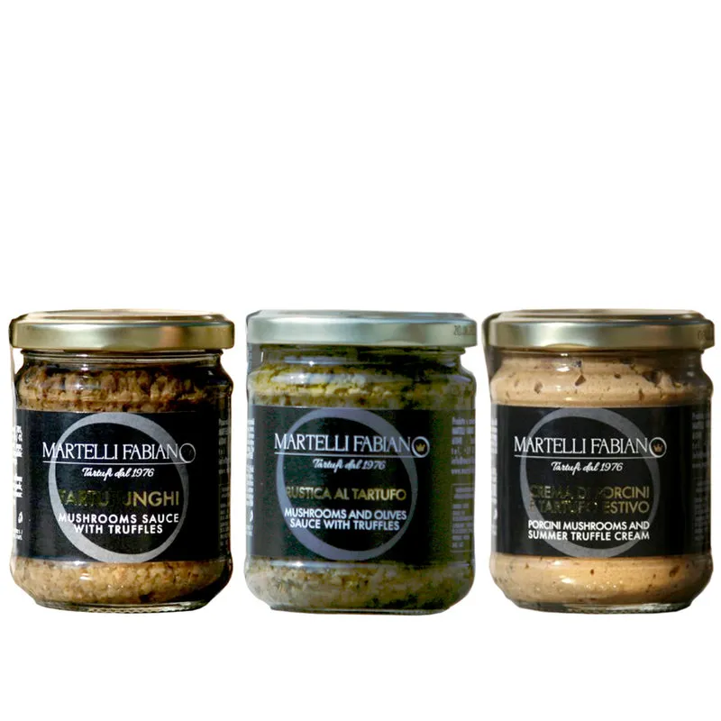 Martelli Fabiano Tartufi 3 Creme 180 gr: 1 Tartufunghi - 1 Rustica al Tartufo - 1 Porcini e Tartufo Estivo