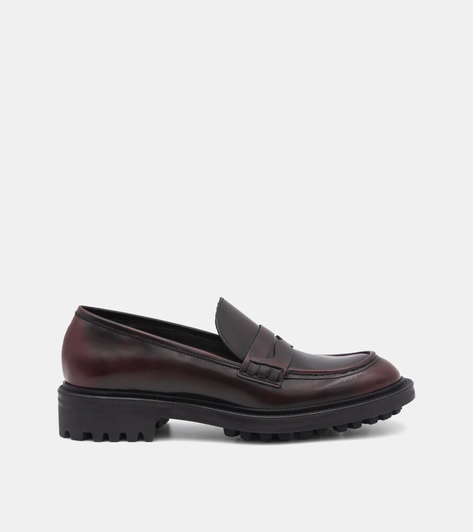 MOCASSINI ABRASIVATO BORDEAUX