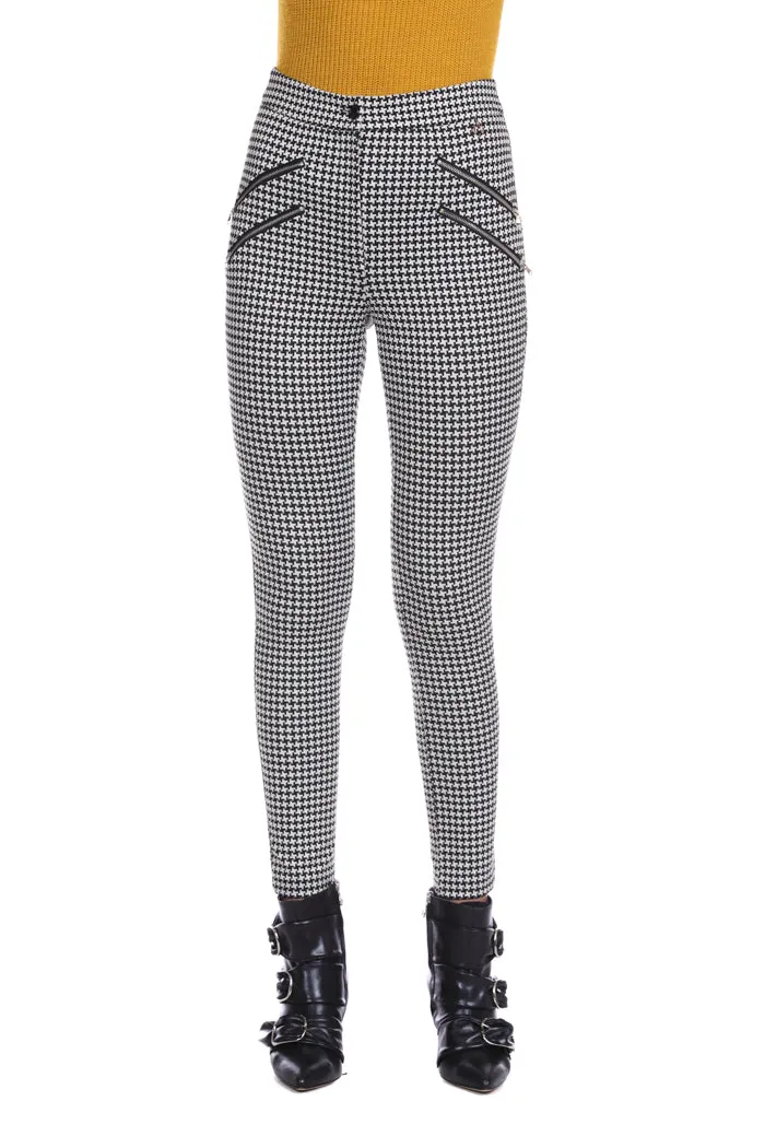 Pantaloni AIAS vita alta con zip vichy