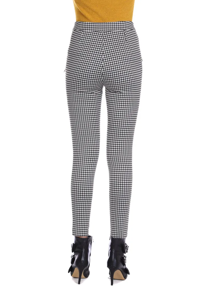 Pantaloni AIAS vita alta con zip vichy