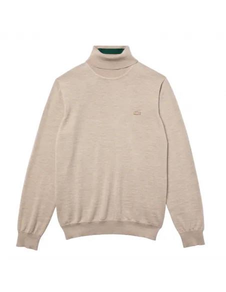 Pullover Lacoste in Lana Merinos con Collo Alto Uomo