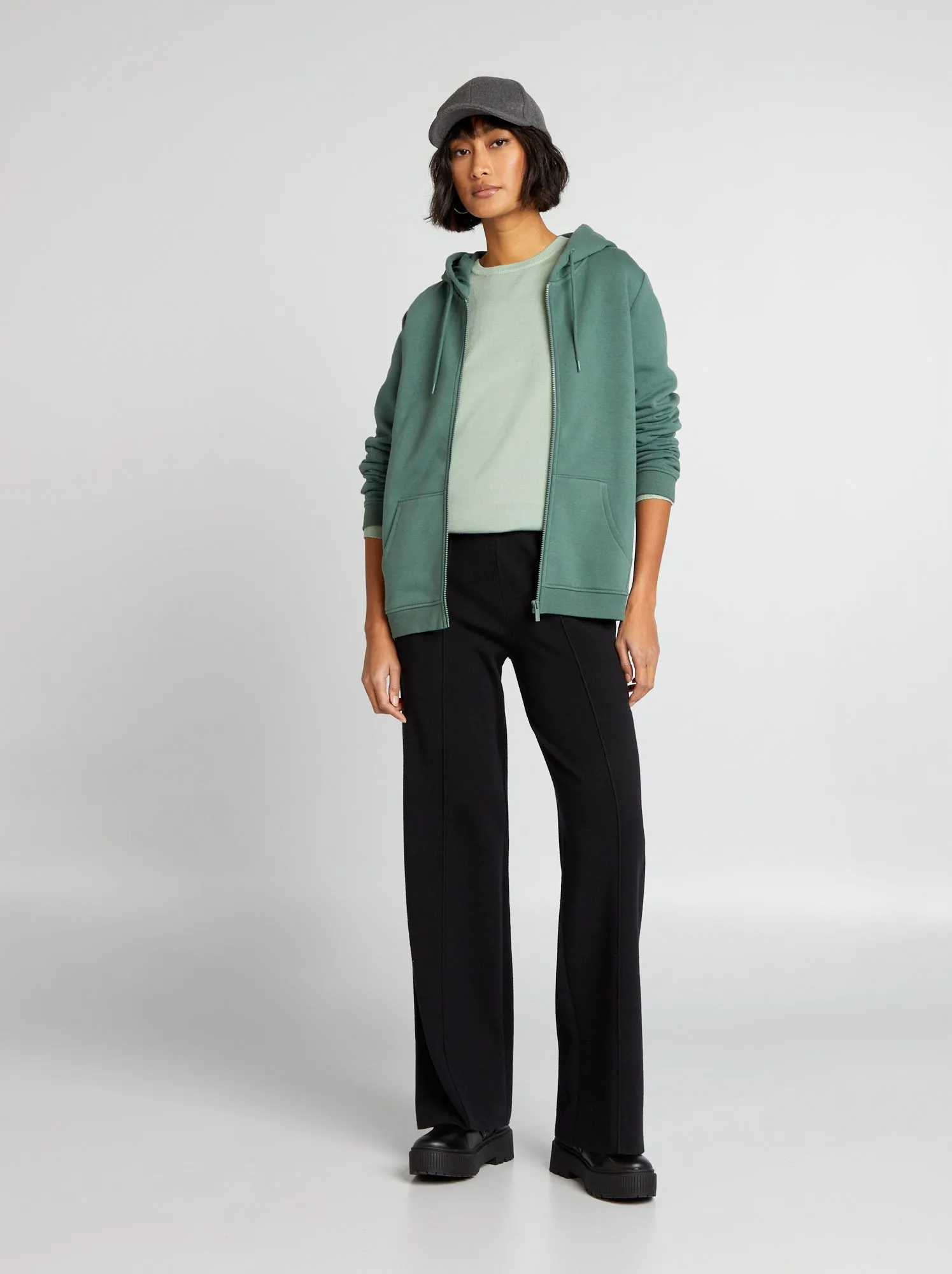 Pullover leggero taglio lungo - VERDE