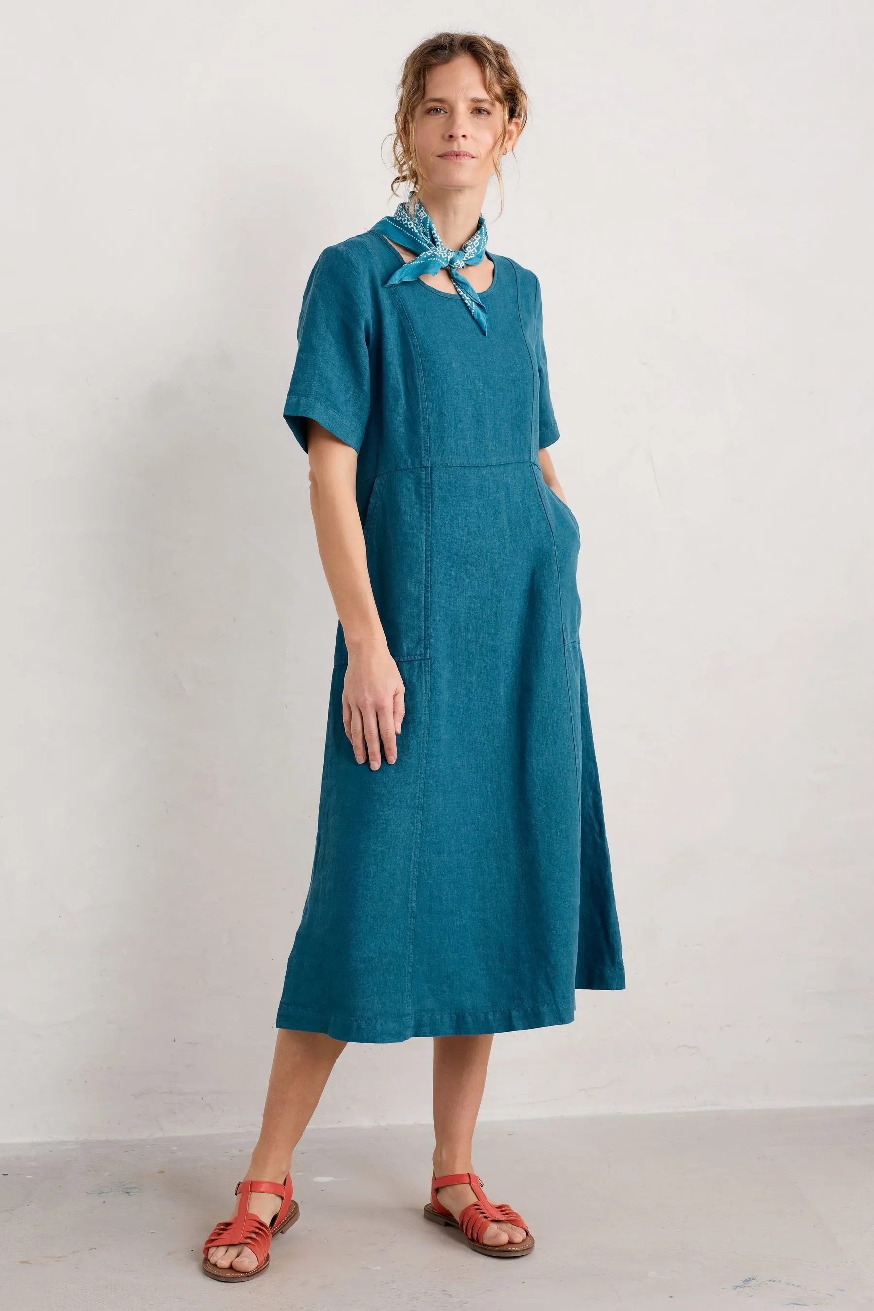 Seasalt Cornwall Petite - Abito con onde erboso