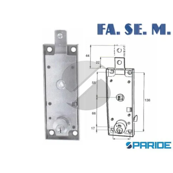 SERRATURA BASCULANTE 10940 FASEM CILINDRO TONDO L 40 MM