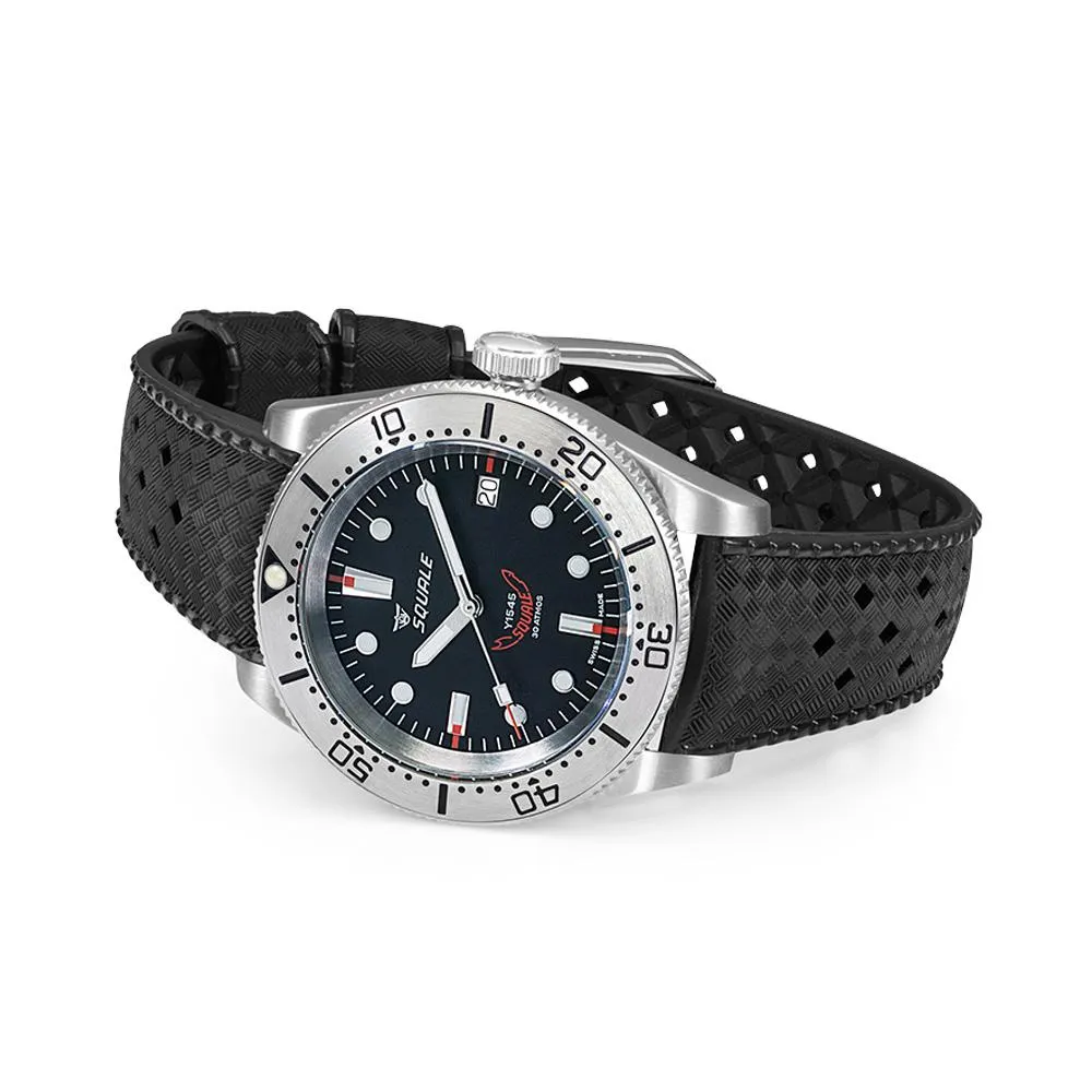 Squale 1545 Steel Black Rubber 1545SSBK.HT 40,00 mm