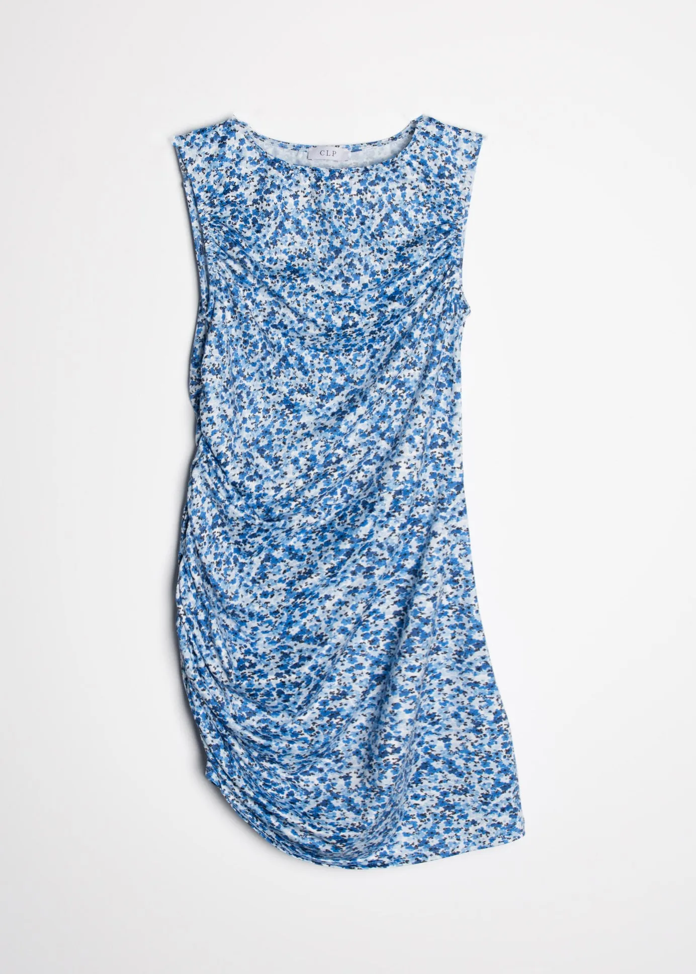 Vestido drapeado estampado